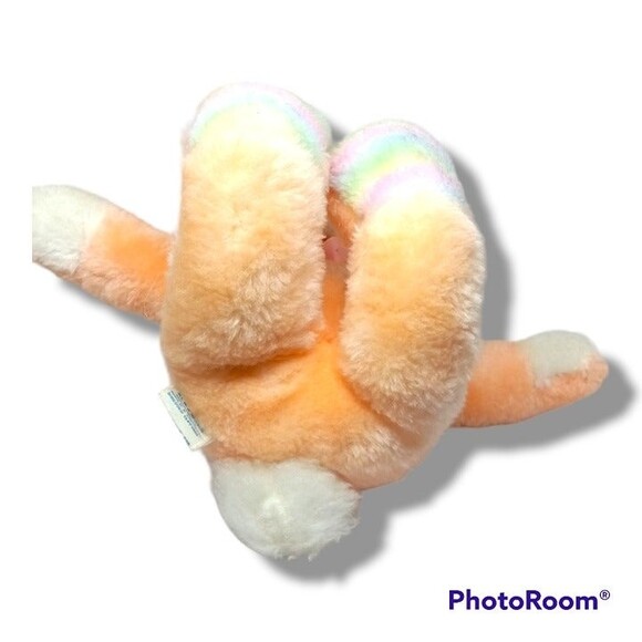 Target Dayton Hudson Orange Bunny Plush-Easter Rabbit-Rainbow Ears-Vintage - Picture 5 of 8